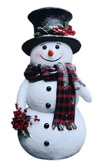 Snowman isolated background.