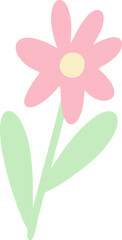 Hand Drawn Stemmed Flower Element