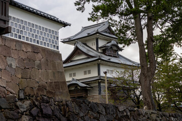 Fototapeta na wymiar Scenery of the Kanazawa castle park in Kanazawa, Japan