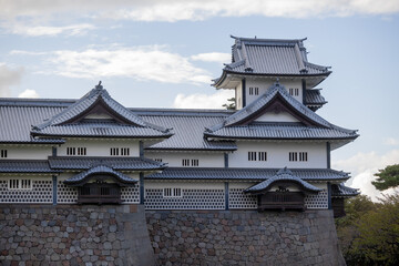 Fototapeta premium Scenery of the Kanazawa castle park in Kanazawa, Japan