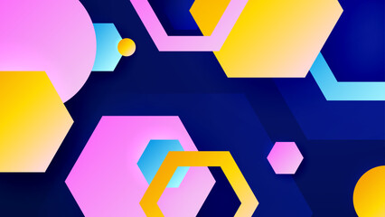 Colorful colourful geometric gradient background. Abstract composition with shapes