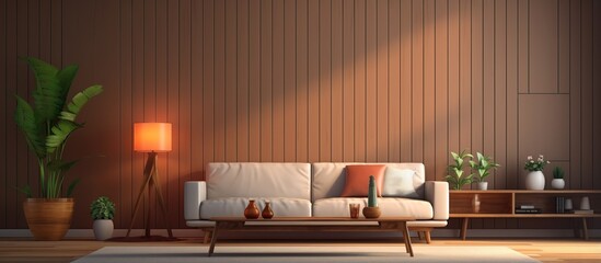 illustration depicting the living room s interior