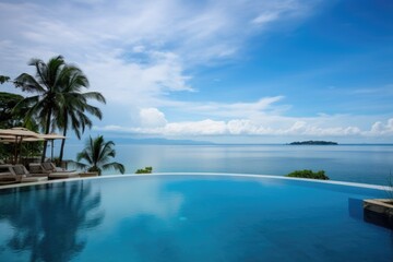 beachfront infinity pool against the ocean view