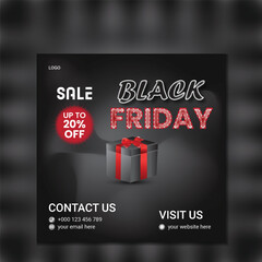 Modern black friday social media poster design template. Professional Black Friday sale social media poster design.