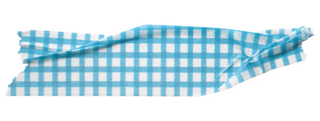 light blue patterned sticker paper tape isolated on transparent background.