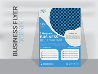 Corporate business flyer template design set with blue, White, Gray color. marketing, business proposal, promotion, advertise, publication, cover page. new digital marketing flyer set.