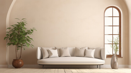 Fototapeta na wymiar Living room sofa design with decor. Modern interior layout idea concept