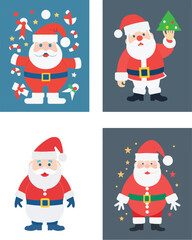 Vector Illustration: New Year 2024, festivals and celebrations, Christmas in winter, Santa and baking house