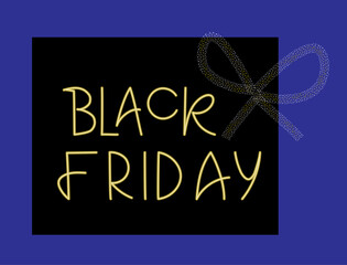 Black Friday vector design with shiny neon sign. Discount, special offers promotion, shopping advertisement. Eps10 illustration.