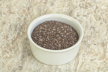 Chia seeds in the bowl