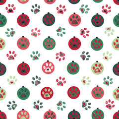 Christmas ball ornaments seamless fabric design pattern - 666922561