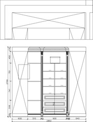 vector illustration of detailed sketch of room interior
