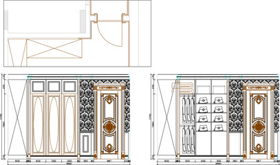 vector illustration of detailed sketch of room interior