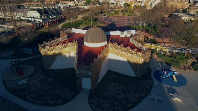 The Three Wise Men House in Ibi Alicante (Spain) - rotating aerial view