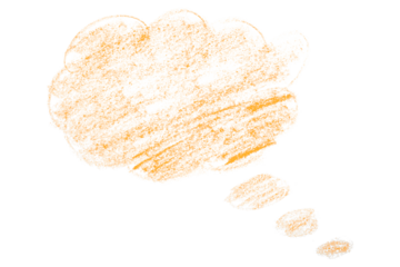 orange brush painting speech bubbles isolated on transparent background.