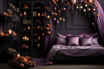 fotostudio Background halloween bedroom blur - obrazy, fototapety, plakaty