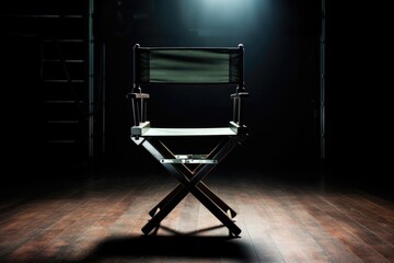an empty directors chair awaiting its user - obrazy, fototapety, plakaty