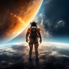 astronaut on the moon  generated by AI
