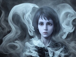 Concept of a vivid color illustration expressing auditory hallucinations in schizophrenia