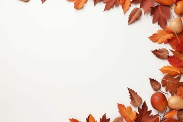 Autumn frame composition Thanksgiving background autumn elements with copy space 