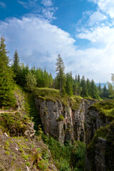 Vlci jamy rocks caves in Krusne hory mountains. Western Bohemia, Czech republic