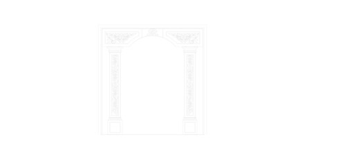vector illustration sketch of classical architectural detail of ancient entrance gate