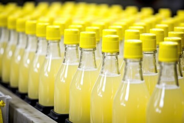 image of a batch of freshly capped lemonade bottles before labeling