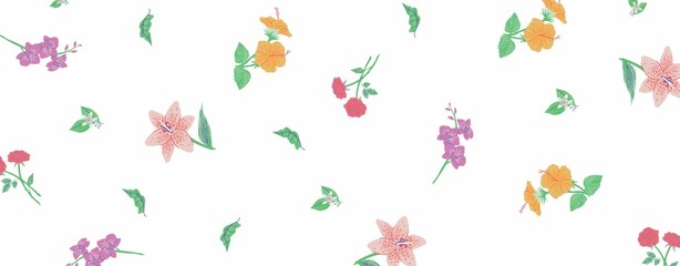 seamless flower elements illustration, for background, simply concept