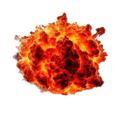 realistic fire explosion isolated on transparent background,transparency  - obrazy, fototapety, plakaty