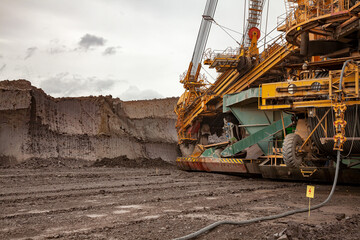 Fototapeta na wymiar Giant bucket wheel excavator for digging the brown coal, Czech Republic