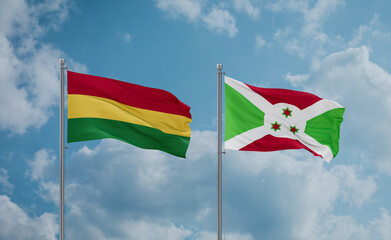 Burundi and Bolivia flags, country relationship concept