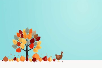 Thanksgiving background arrangement with copy space Autumn frame composition autumn elements  