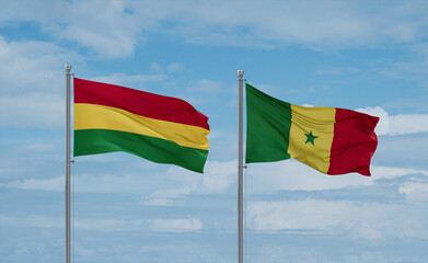 Senegal and Bolivia flags, country relationship concept