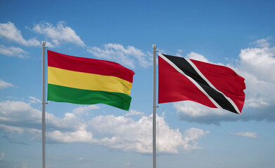 Trinidad and Tobago and Bolivia flags, country relationship concept