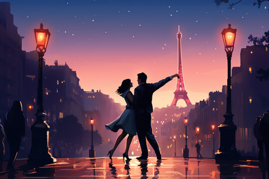 couple in Paris, AI generated