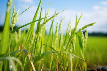 Obraz premium close-up of mature rice plant clusters