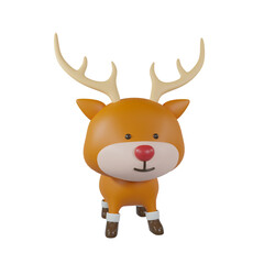 Reindeer Christmas Ornaments 3D Illustration.