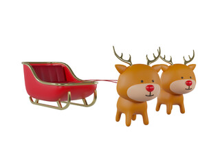 Reindeer Christmas Ornaments 3D Illustration.