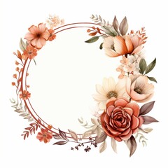 Fototapeta na wymiar floral frame logo illustration, white background