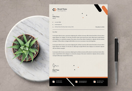 Minimal Business Letterhead Design Layout