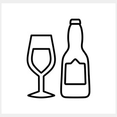 Beer icon isolated. Beer glass and bottle. Wine Vector illustration. EPS 10