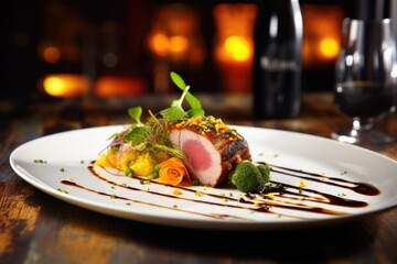 a restaurant meal presented with style