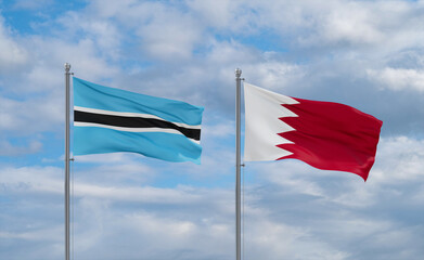 Bahrain and Botswana flags, country relationship concept