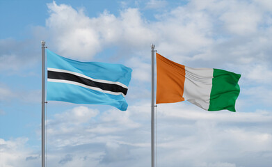 Cuba and Botswana flags, country relationship concept