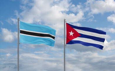 Cuba and Botswana flags, country relationship concept