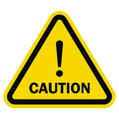 caution yellow sign. warning with black tab, vector illustration.
