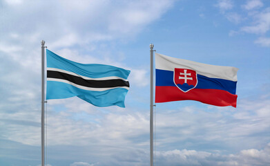Slovakia and Botswana flags, country relationship concept