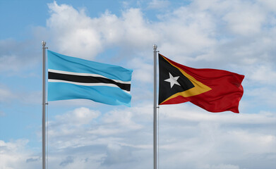 East Timor and Botswana flags, country relationship concept