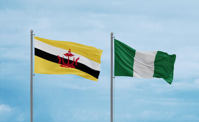 Nigeria national flags, country relationship concept
