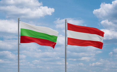 Austria and Bulgaria flags, country relationship concept - 666939555